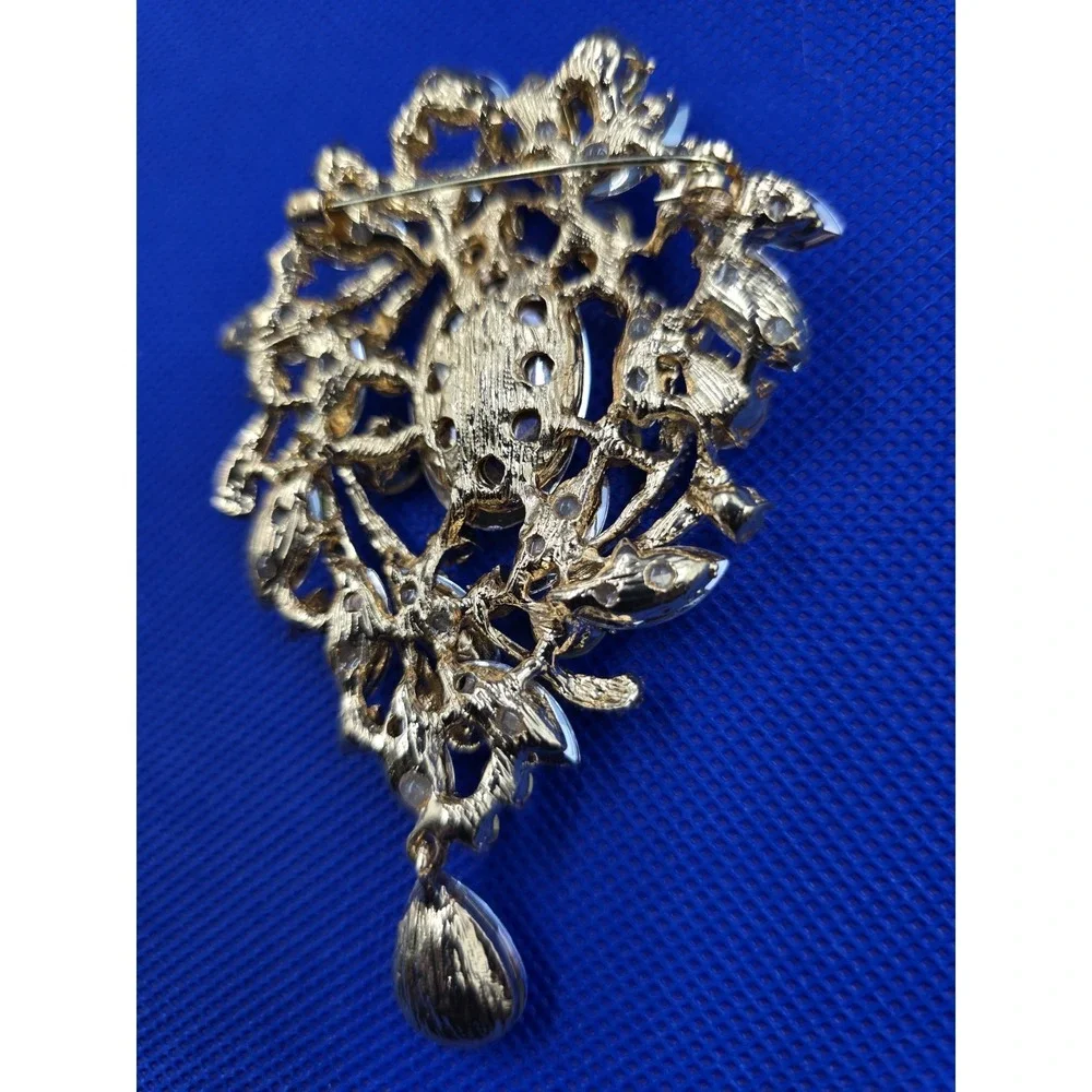 Retro‎ Shiny Glass Rhinestone Alloy Brooch, Exaggerated Coat Accessories Pin
